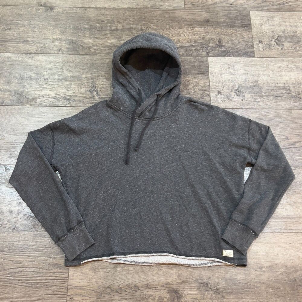 Abercrombie & Fitch Hoodie Sweater Heather Gray A&F Cropped - Women’s Large